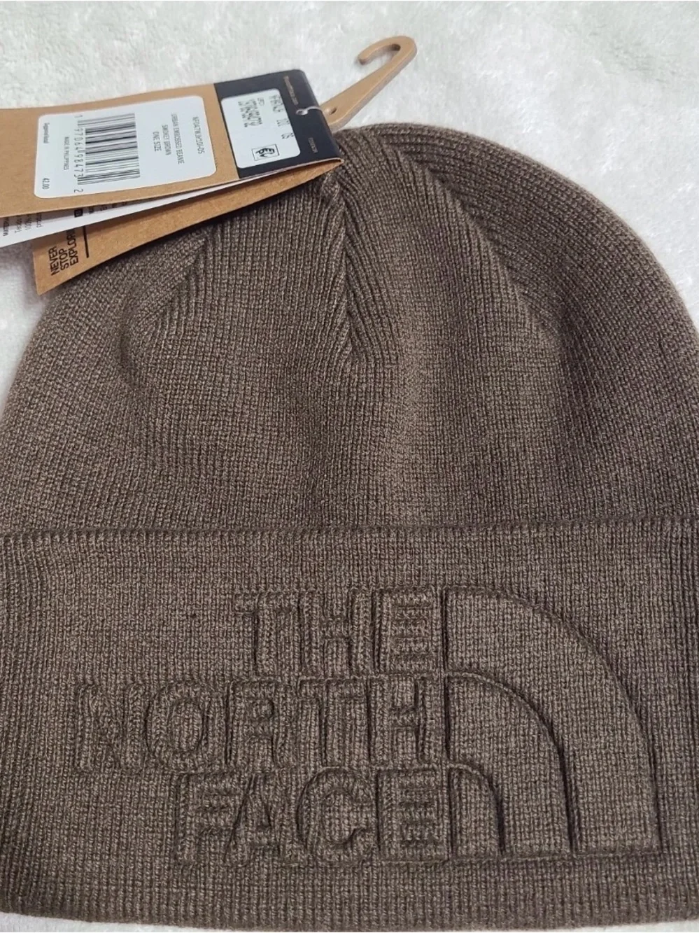 The North Face Urban Embossed Cuffed Beanie Smokey Brown toboggan New With Tags